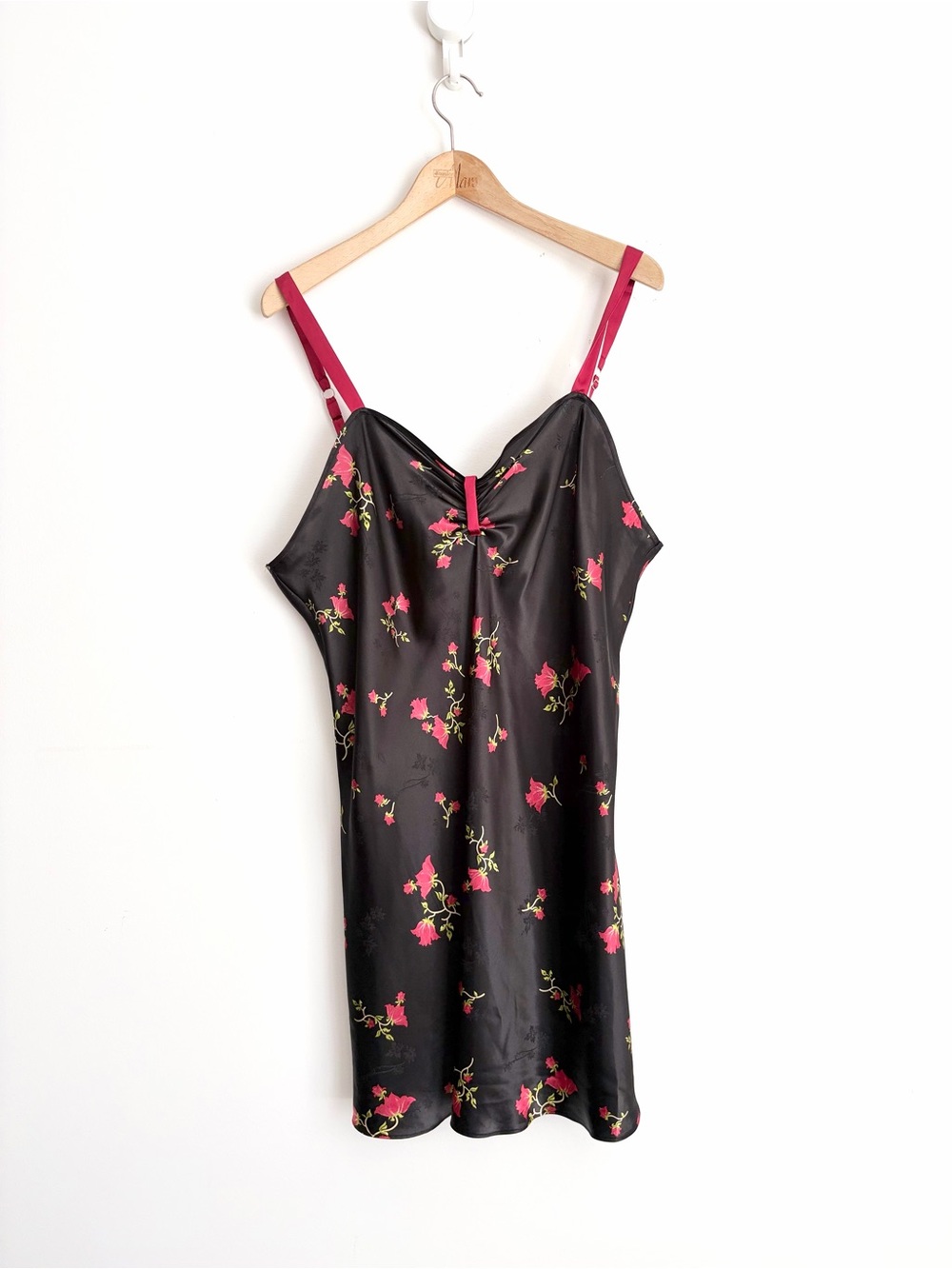 Vintage 90s Y2K Jones New York Rose Slip Dress Boudoir Coquette 2X